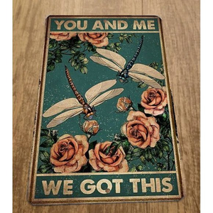 You and Me We Got This Dragonflies 8x12 Metal Wall Animal Sign‎